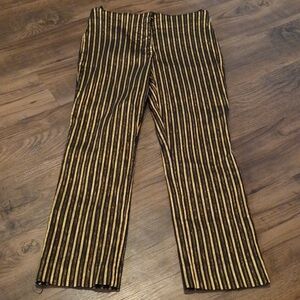 Sonia Rykiel Gold Black Striped Straight Leg Pants